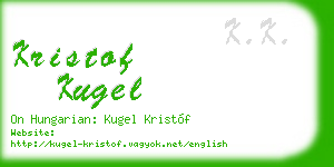 kristof kugel business card